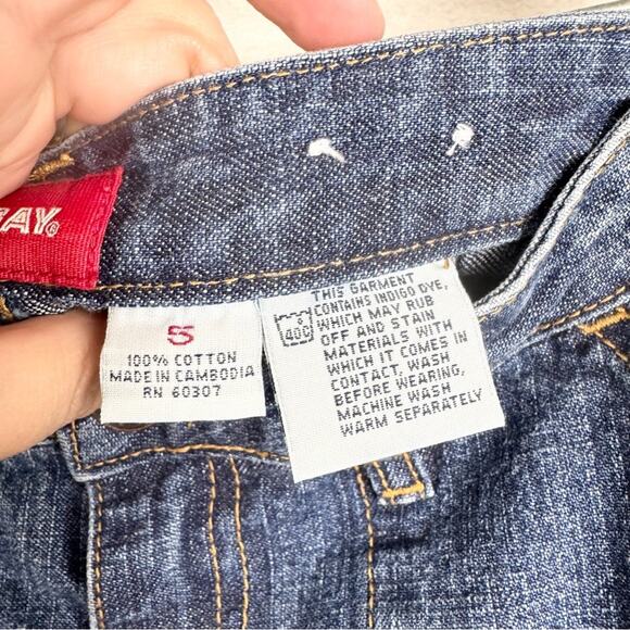 Vintage Y2K 90s Low Rise Grunge Slit Side Denim Maxi Skirt By Unionbay Size 5 - Picture 13 of 14